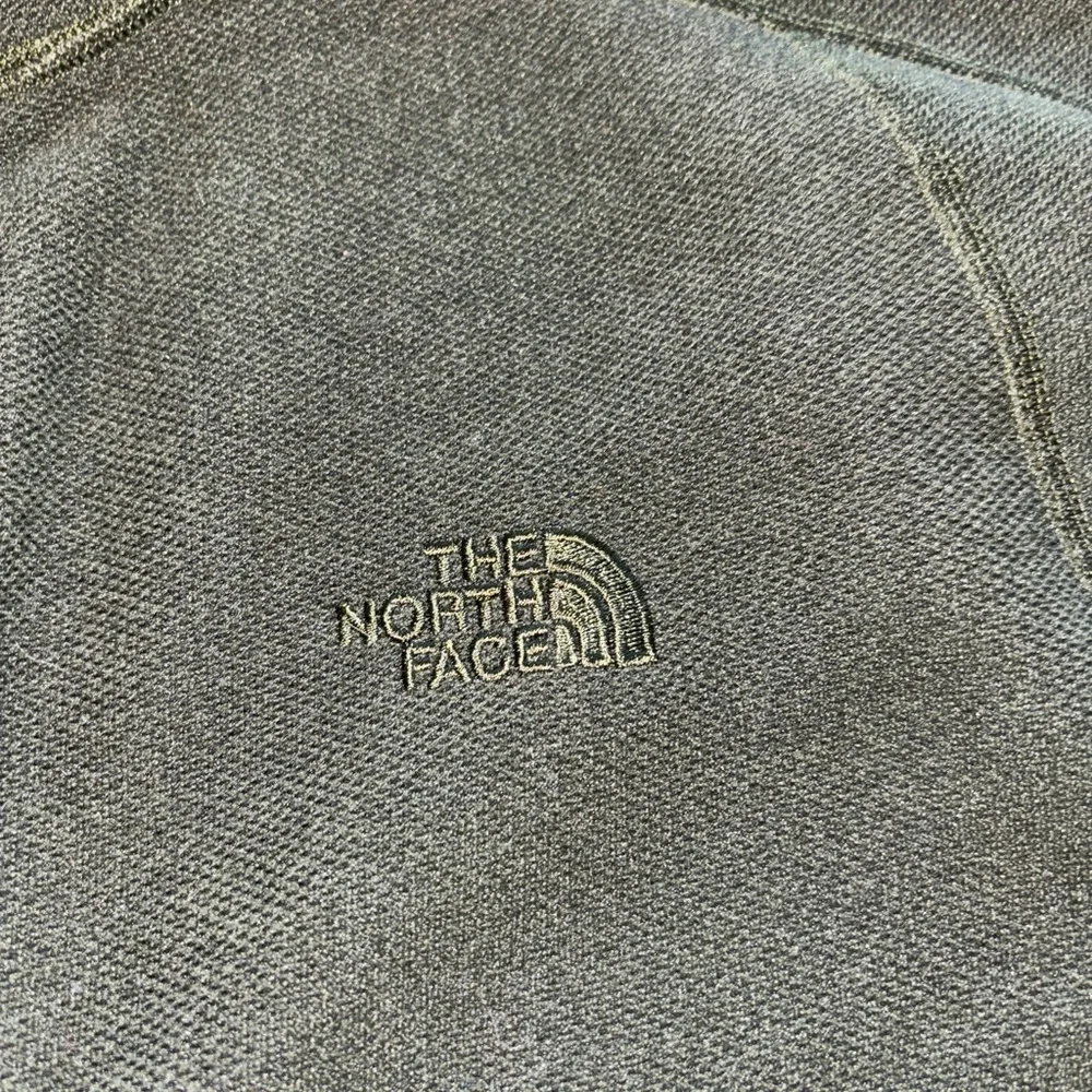 The north face men’s large hunter green and gray fleece jacket full zip‎